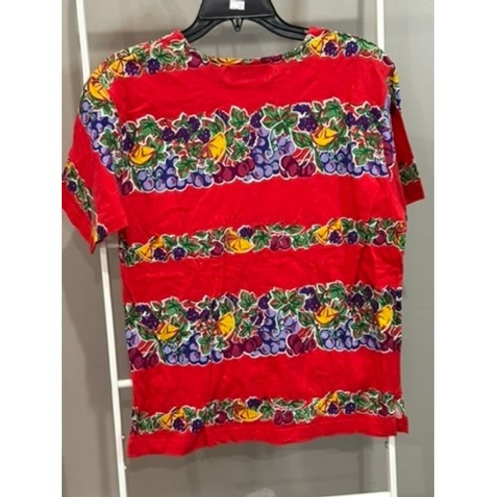 Westbound Vintage Red Fruit Print T-Shirt Womens M Cotton 90s Kitsch Grannycore - Picture 5 of 6